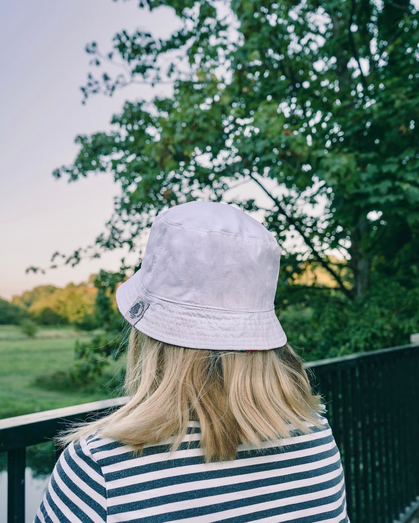 White Reversible Bucket Hat