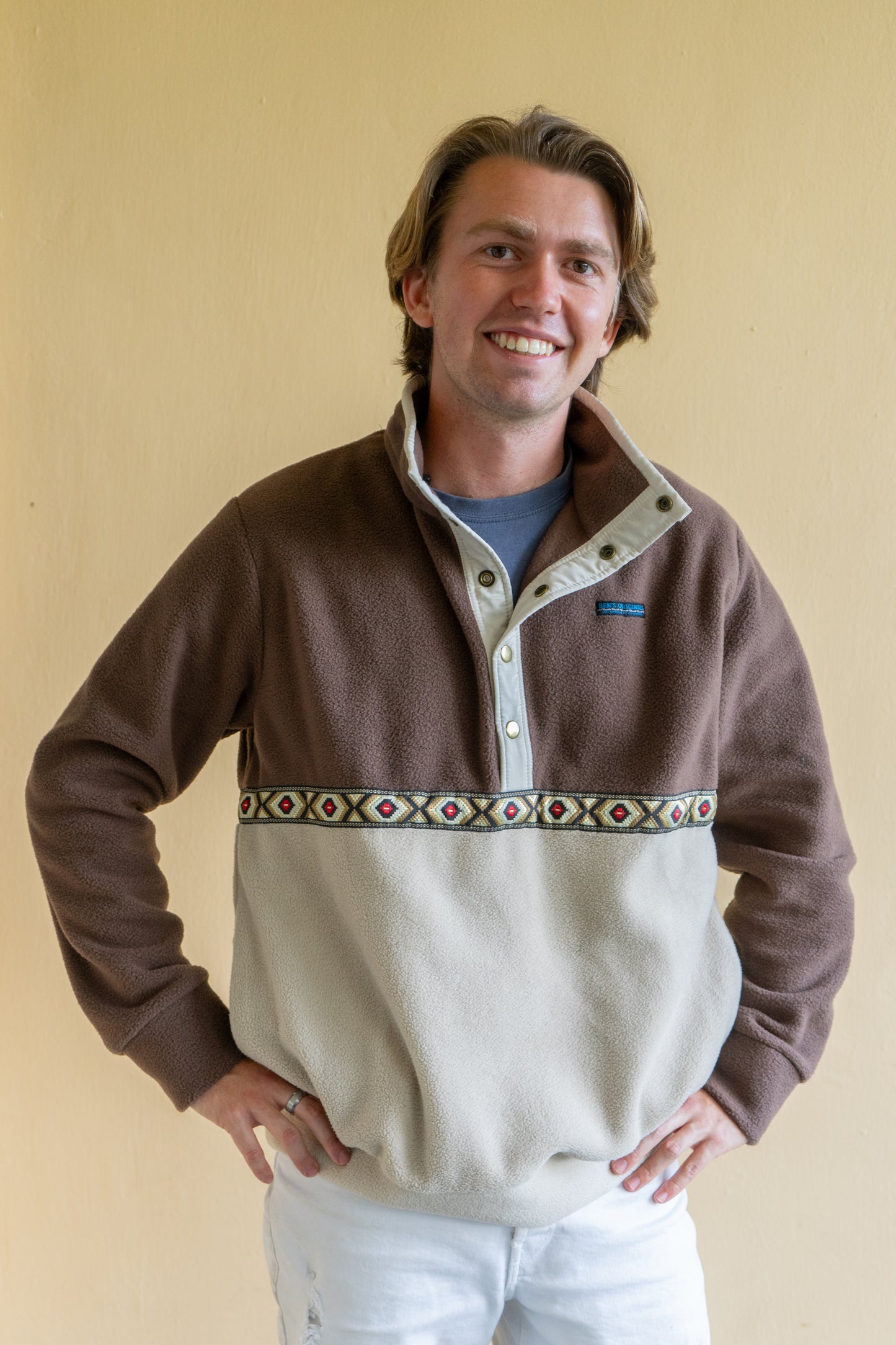 Ben's Originals Retro fleece with ethnic trim