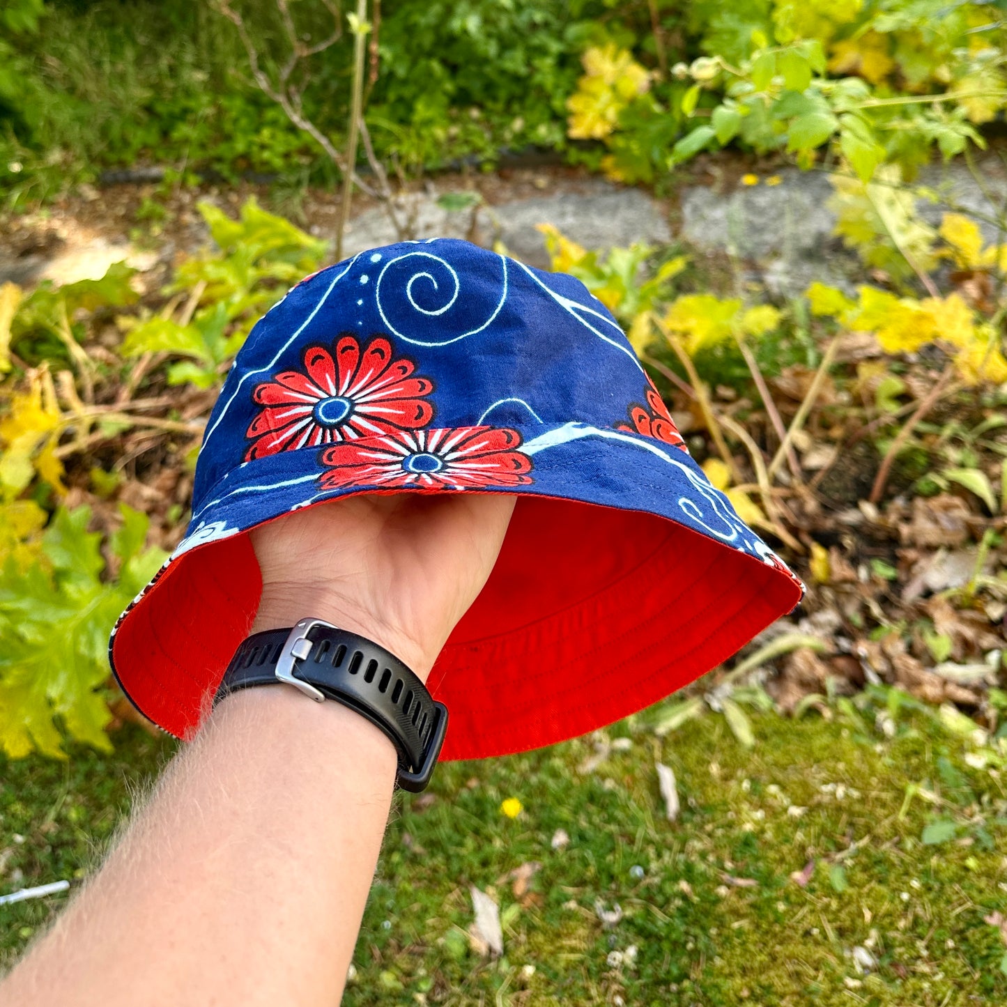 Red Reversible Bucket Hat