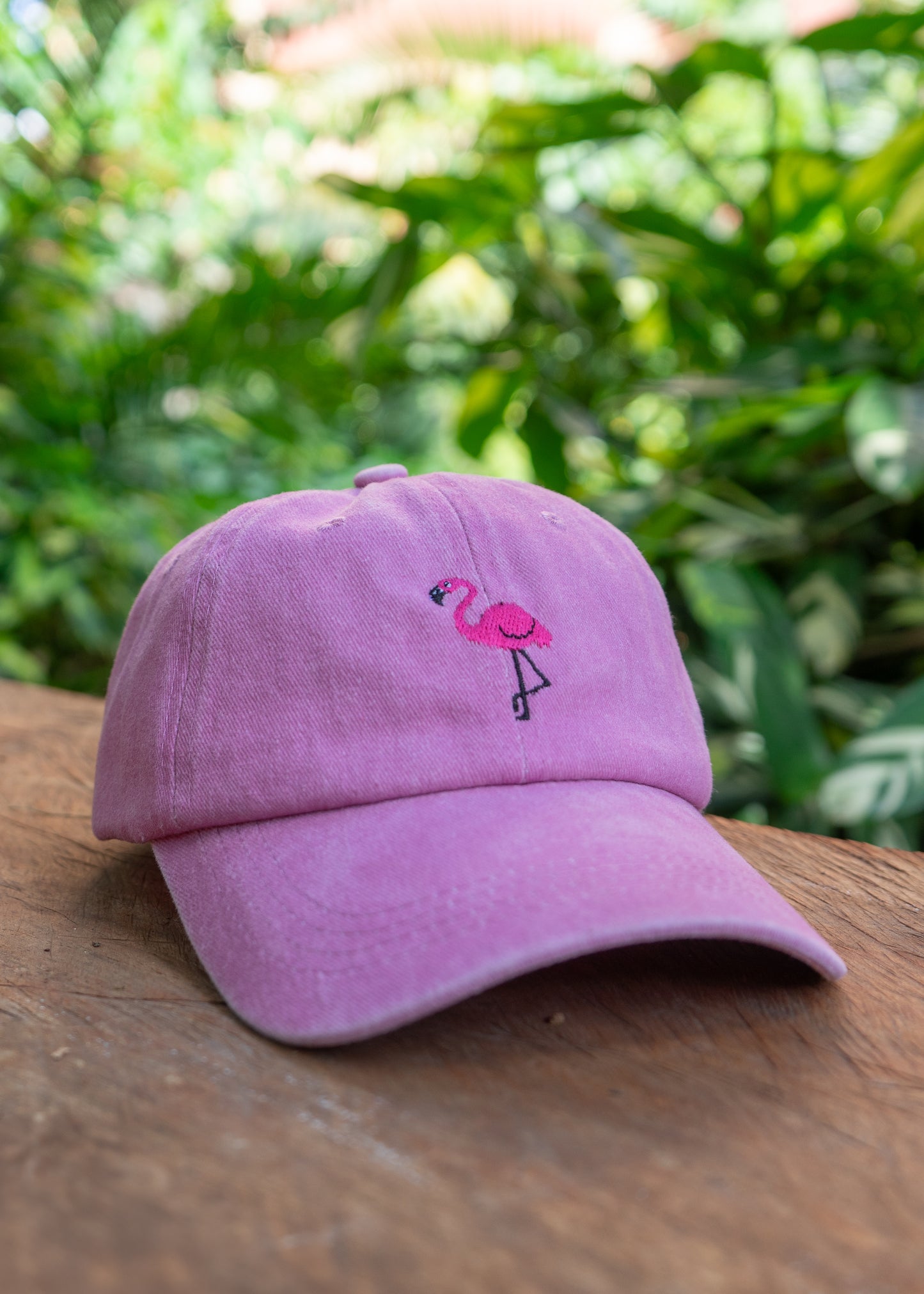 Pink washed cotton flamingo cap by Ben’s Originals