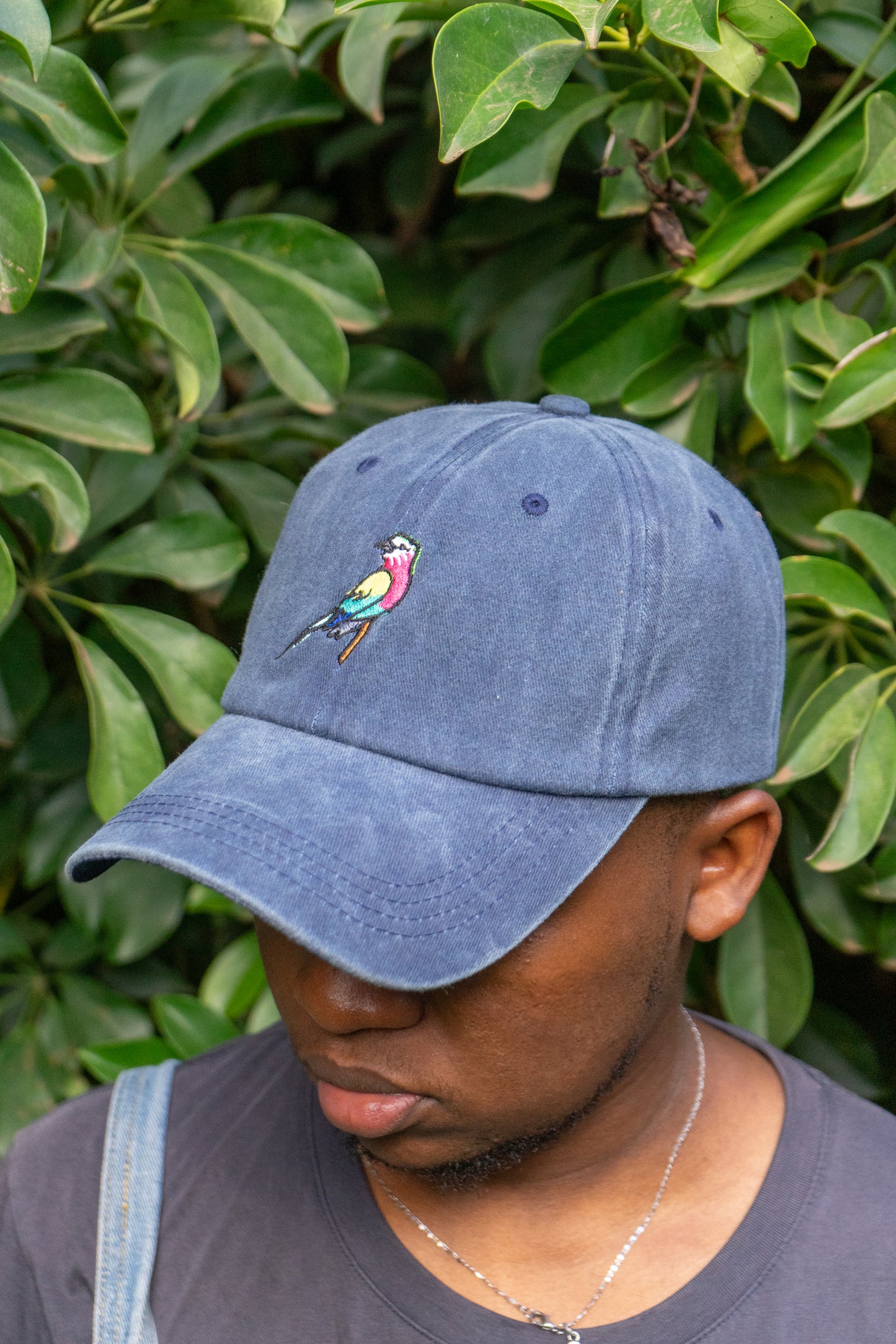 Vintage Ben’s Originals cap with embroidered lilac-breasted roller on the front, inspired by Kenya’s unofficial national bird.