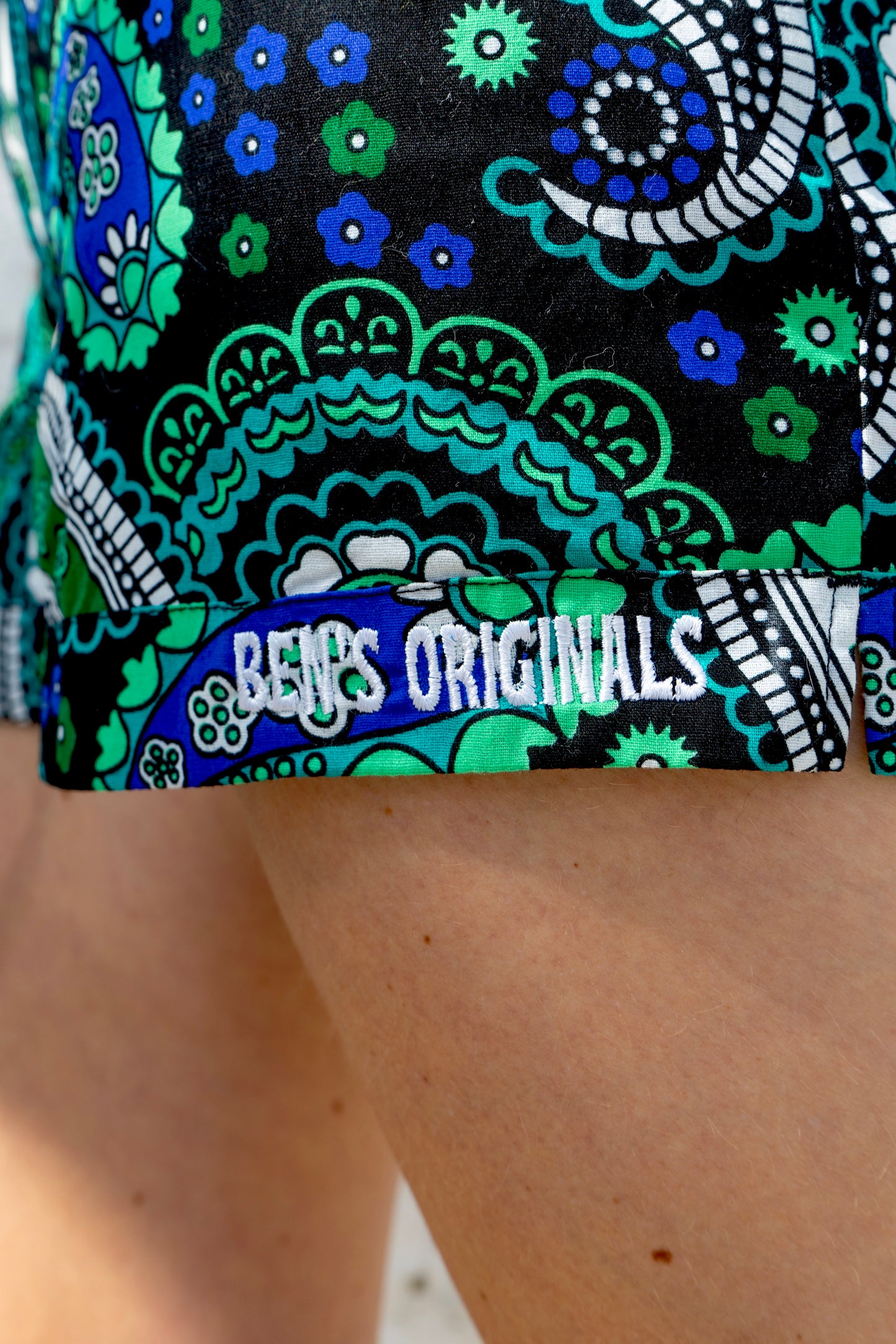Green Paisley Short Shorts